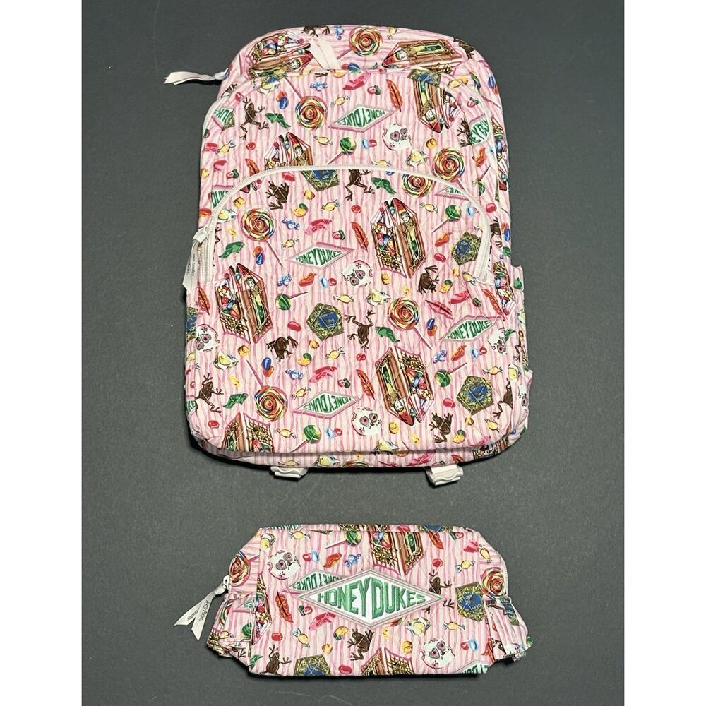 Vera Bradley Harry Potter Honeydukes Large Backpack Cosmetic Makeup Bag Set NWT